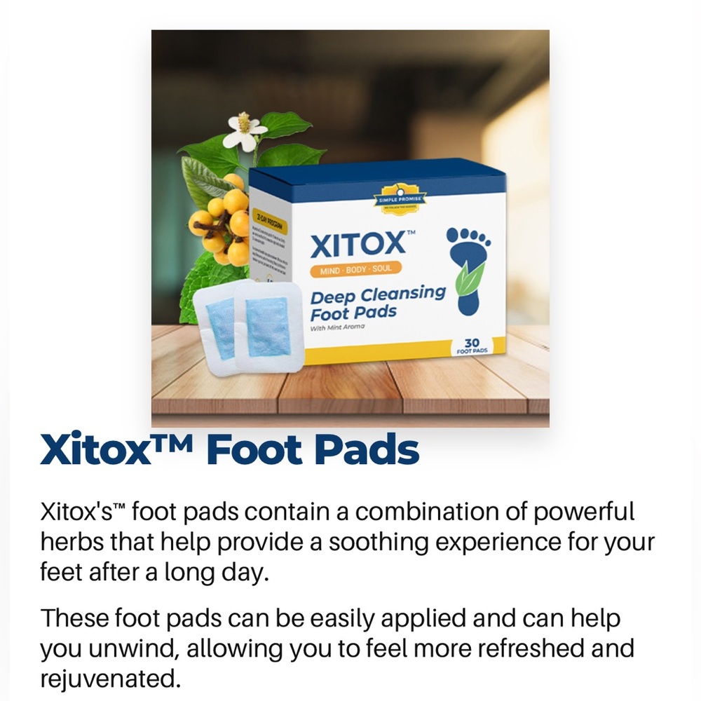 NWT unopened xitox foot pads with natural ingredients
